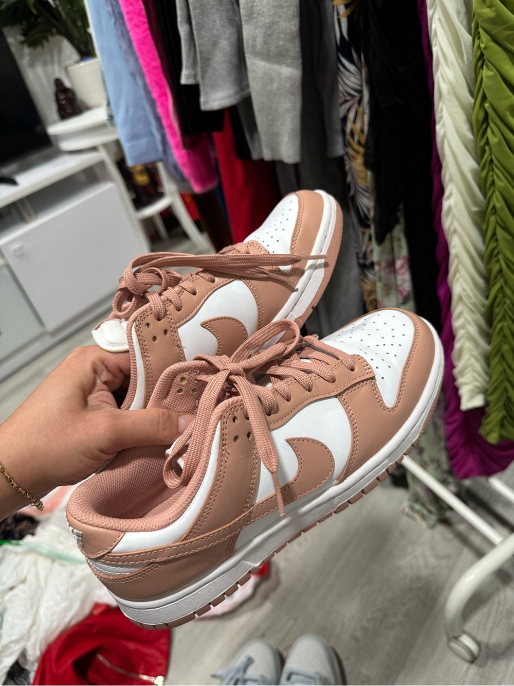 Nike Dunk Low in Rose Pink and White